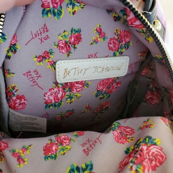 Betsey Johnson Puppy Dog Mini Backpack & Wallet Set Floral Print NWOT - Picture 3 of 10